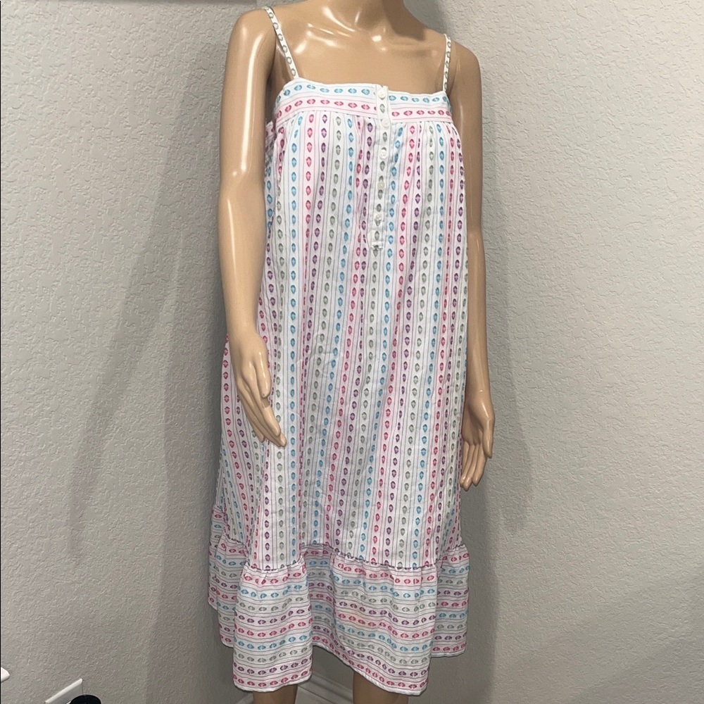 NWOT Mod Cloth Striped Sleeveless Dress w/ Ruffle Hem w/adjustable straps, lined